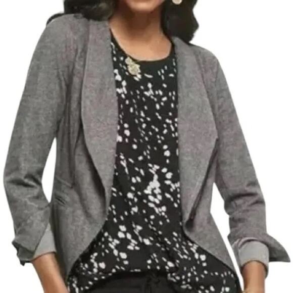 Cabi 3556 Gray Rebel Asymmetrical Zip Up Ponte Moto Jacket Large - Picture 1 of 10